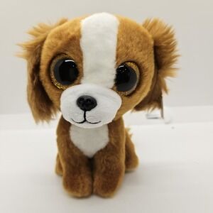 TY‎ Beanie Boos Tala Brown Dog Plush Gold Glitter Eyes NWT